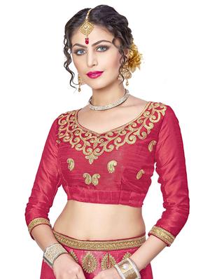 embroidered a-line lehenga - 17464274 - Standard Image - 5