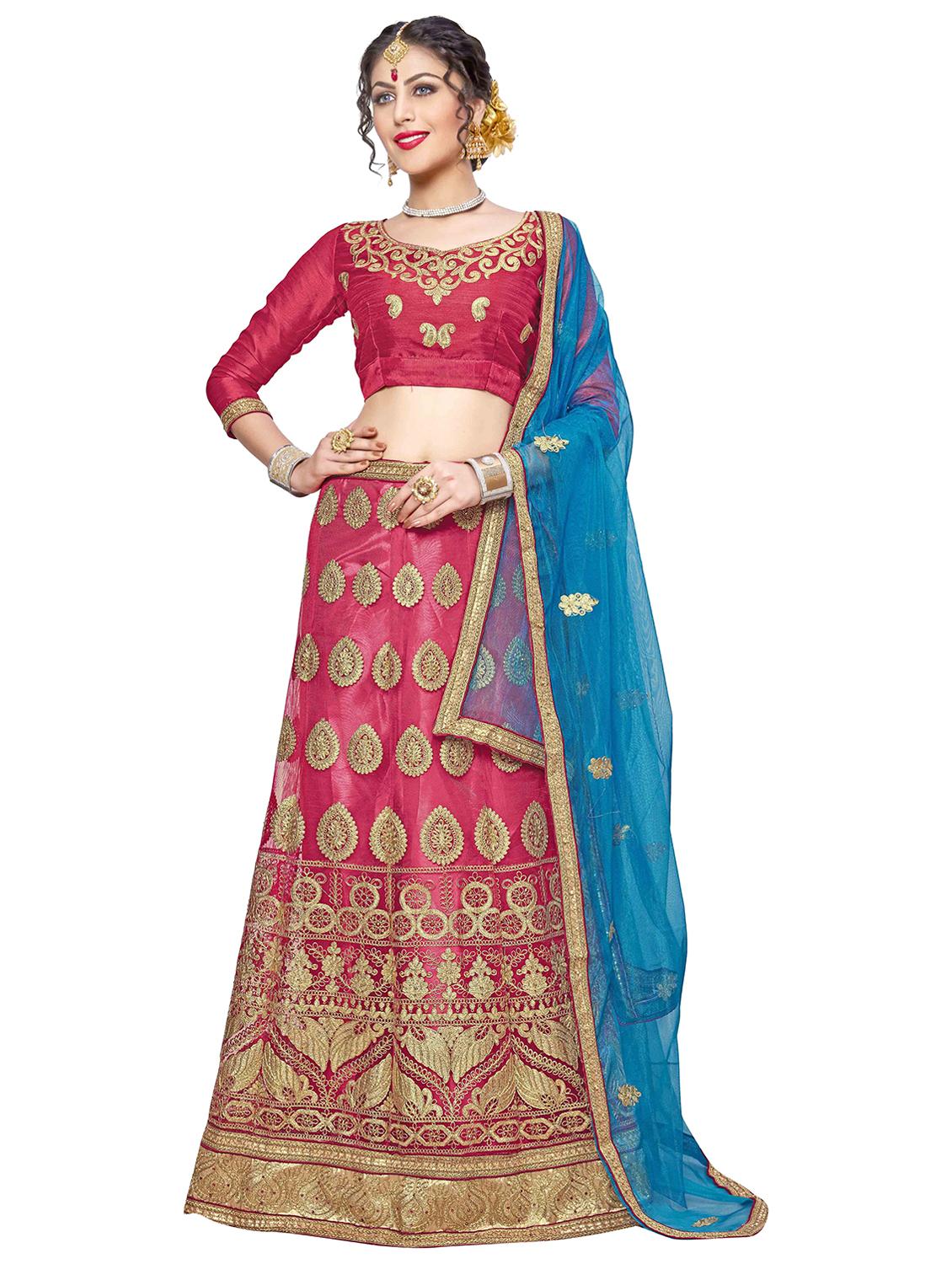 embroidered a-line lehenga - 17464274 - Zoom Image - 1
