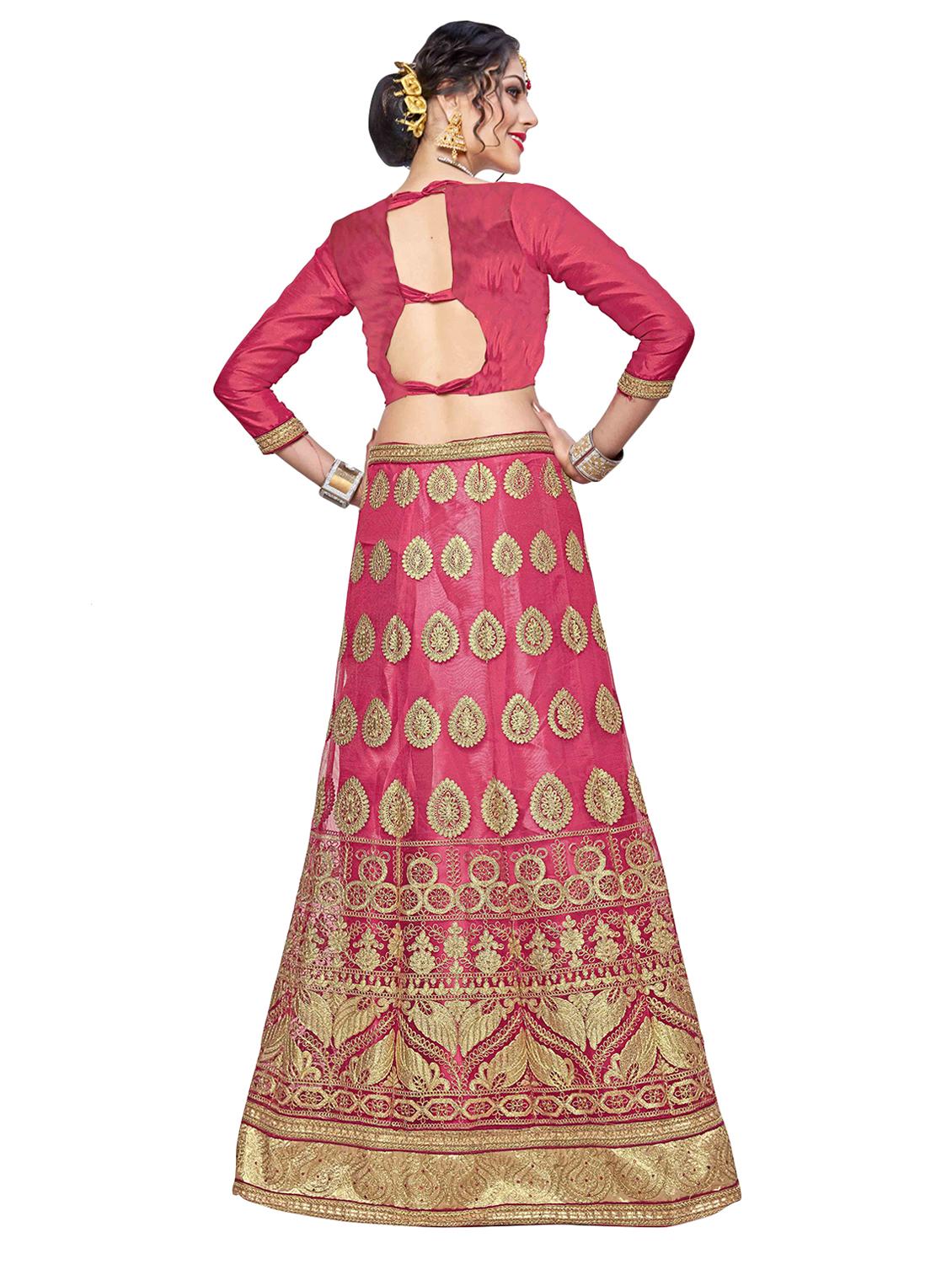embroidered a-line lehenga - 17464274 - Zoom Image - 3