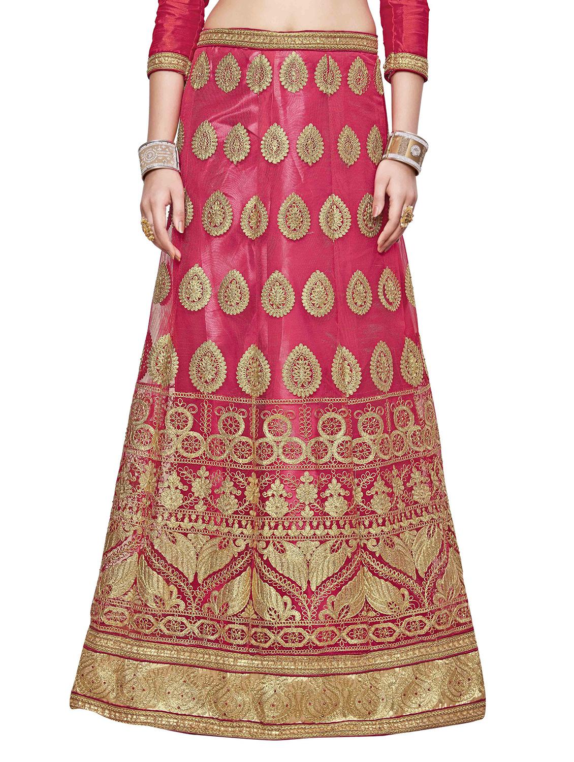 embroidered a-line lehenga - 17464274 - Zoom Image - 4