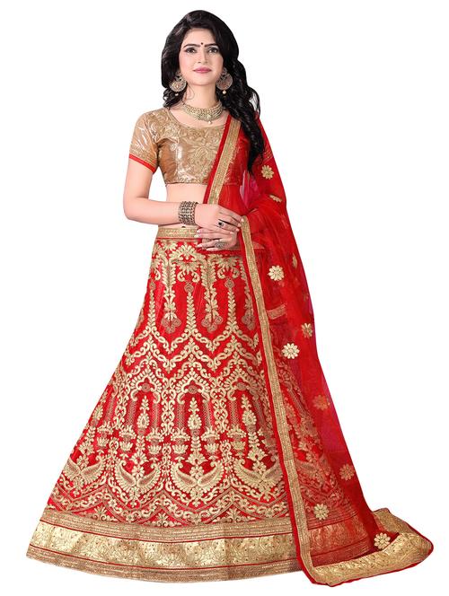 embroidered a-line lehenga - 17464281 - Very Small Image - 1