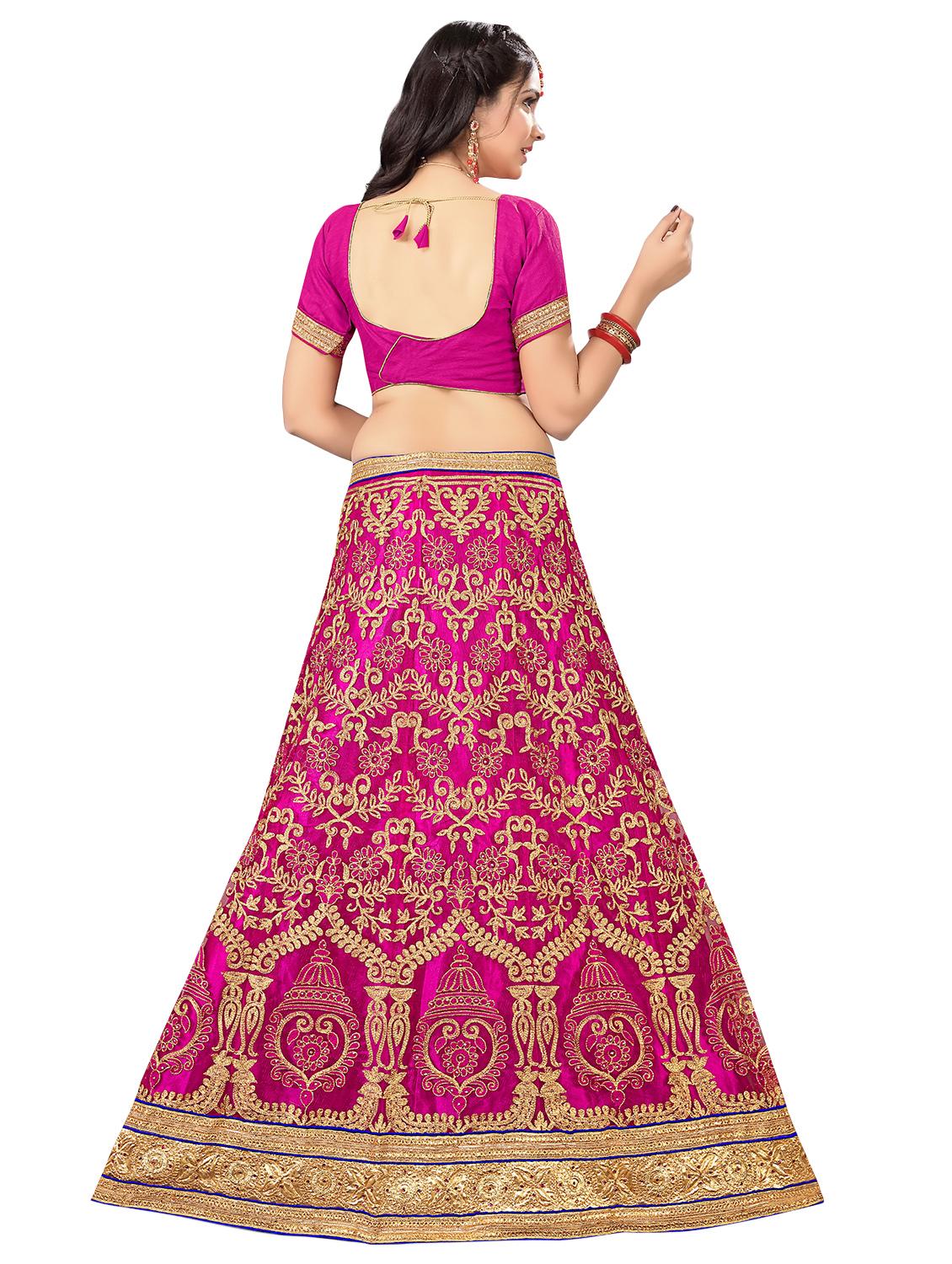 embroidered a-line lehenga - 17464283 - Zoom Image - 2