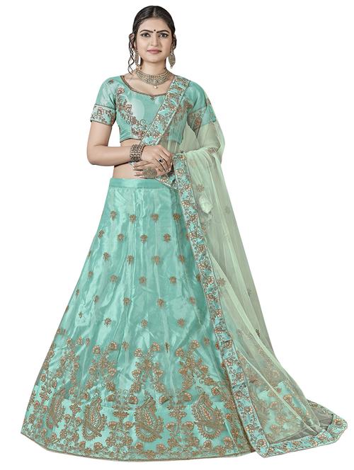 embroidered a-line lehenga - 17464288 - Standard Image - 1