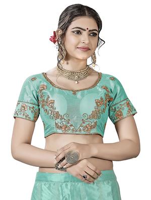embroidered a-line lehenga - 17464288 - Standard Image - 3