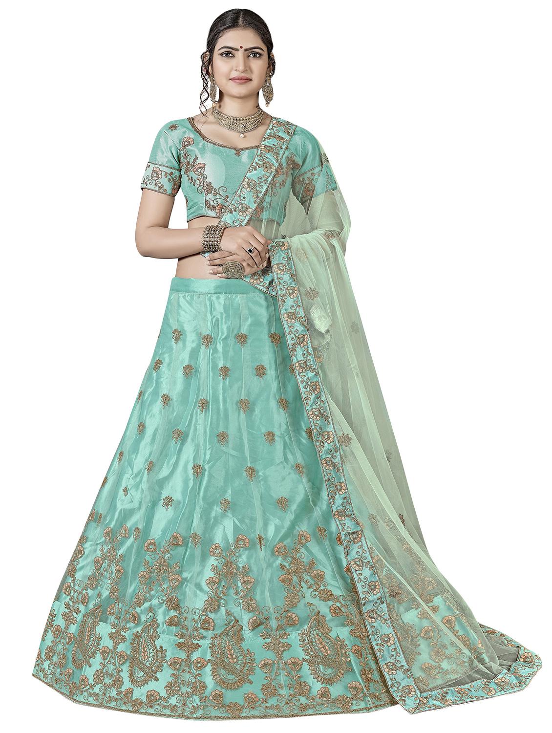 embroidered a-line lehenga - 17464288 - Zoom Image - 1