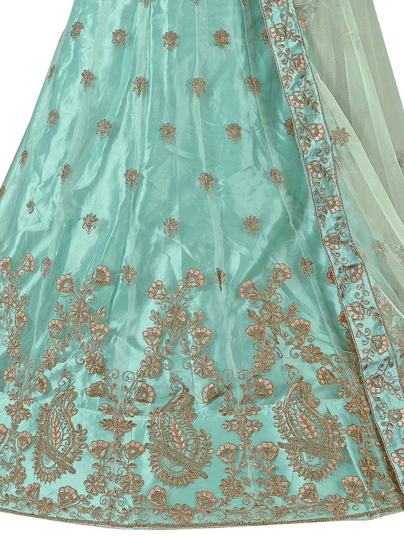 embroidered a-line lehenga - 17464288 - Zoom Image - 4
