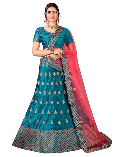 embroidered a-line lehenga - 17464292 - Standard Image - 1