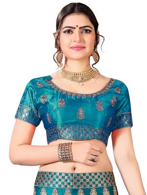 embroidered a-line lehenga - 17464292 - Standard Image - 3