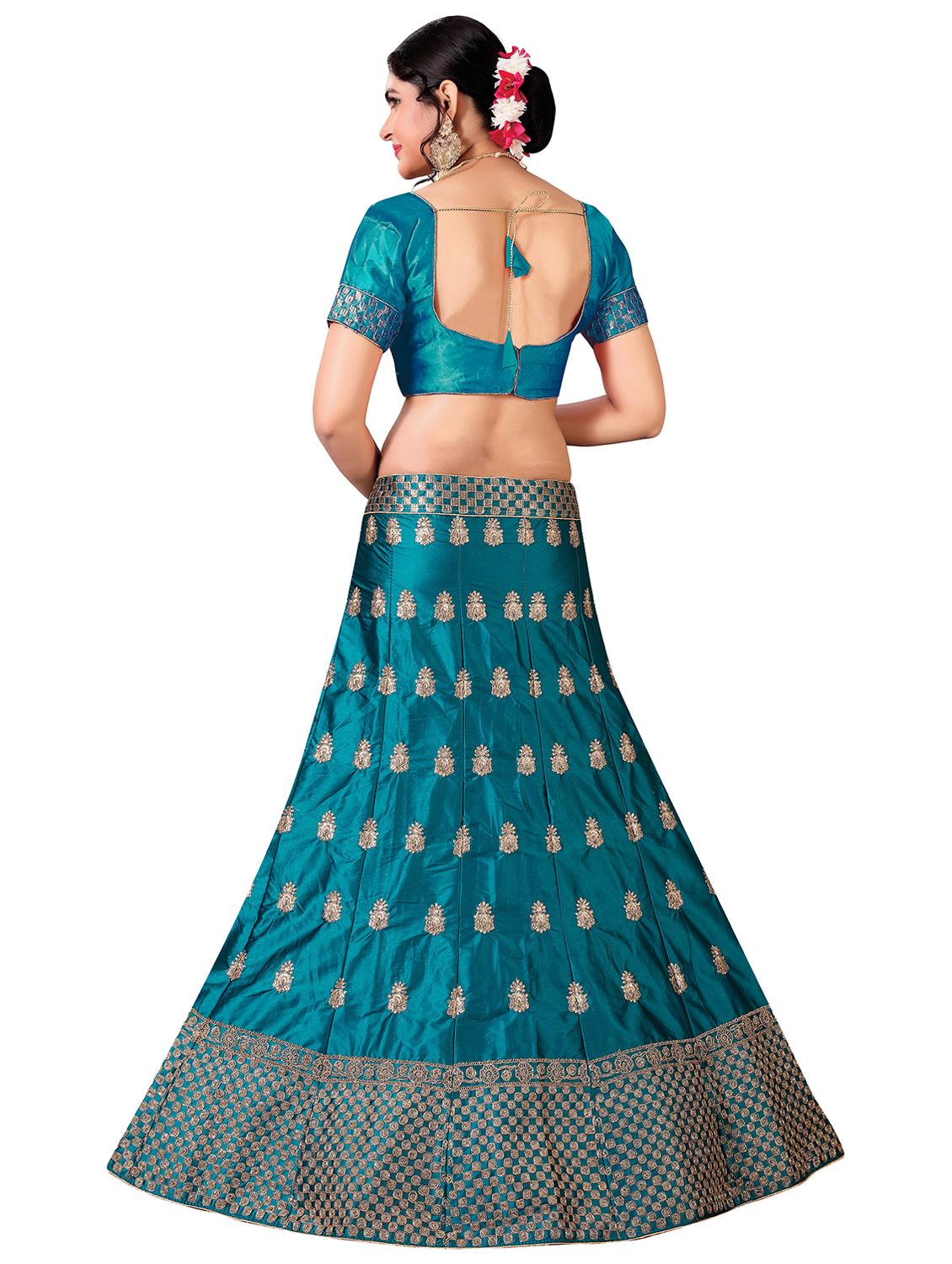 embroidered a-line lehenga - 17464292 - Zoom Image - 2
