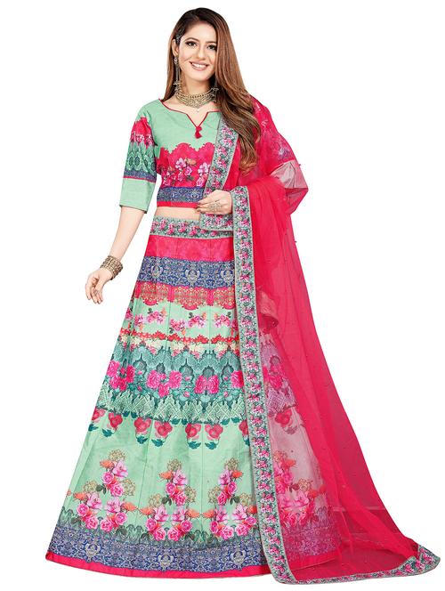 floral a-line lehenga - 17464298 - Standard Image - 1