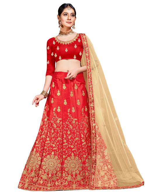 embroidered a-line lehenga - 17464309 - Standard Image - 1