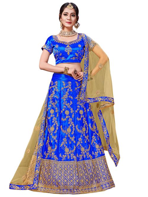 embroidered a-line lehenga - 17464313 - Standard Image - 1