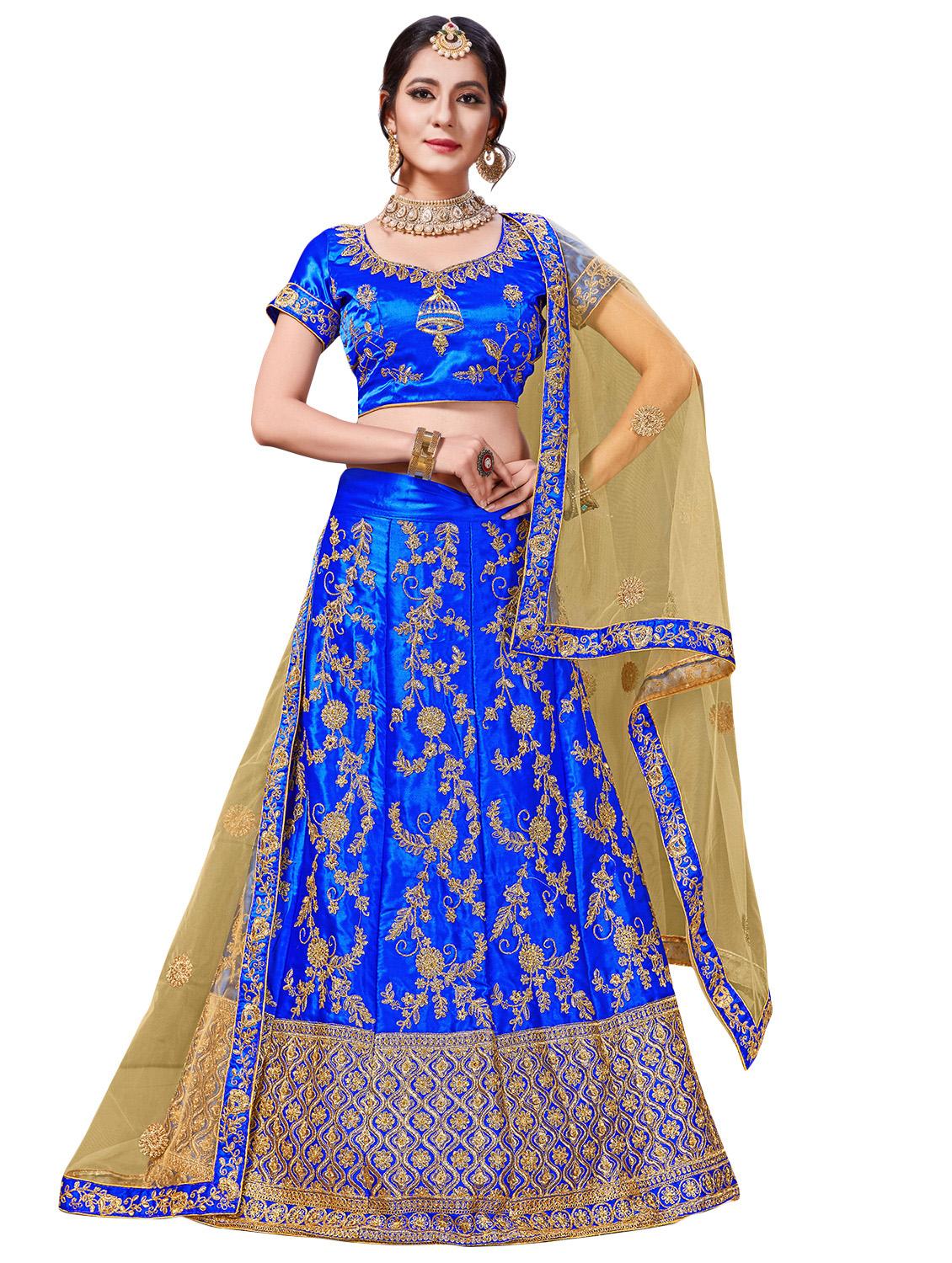 embroidered a-line lehenga - 17464313 - Zoom Image - 1