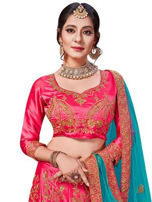 embroidered a-line lehenga - 17464315 - Standard Image - 3