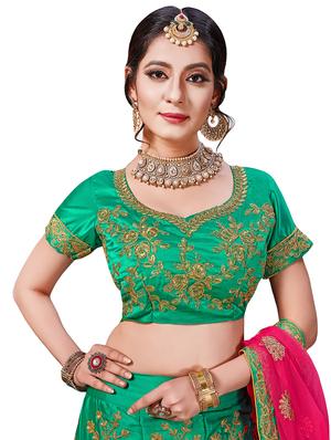 embroidered a-line lehenga - 17464316 - Standard Image - 3