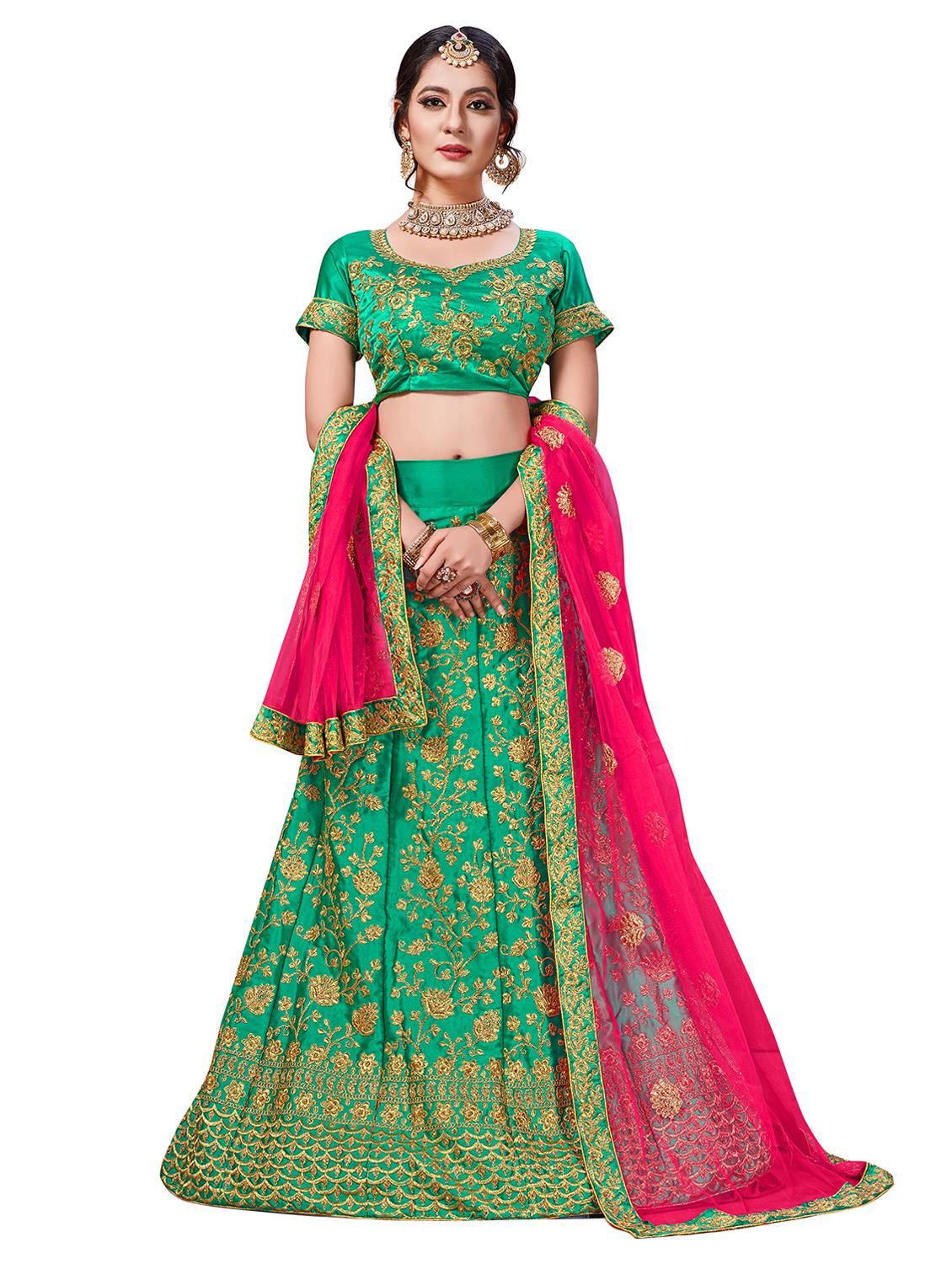 embroidered a-line lehenga - 17464316 - Zoom Image - 1