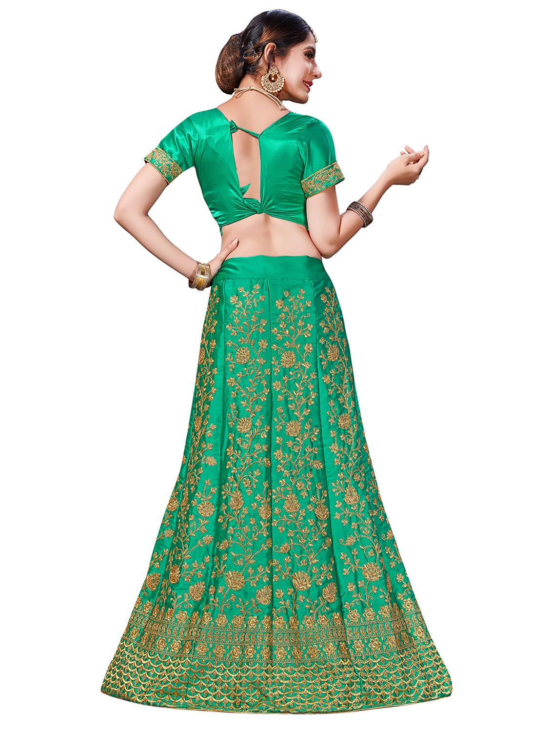 embroidered a-line lehenga - 17464316 - Zoom Image - 2
