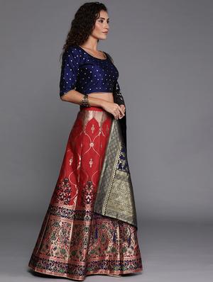 self design a-line lehenga - 17464318 - Standard Image - 2