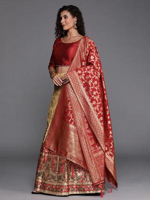 self design a-line lehenga - 17464321 - Standard Image - 2