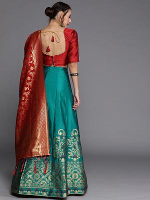self design a-line lehenga - 17464328 - Standard Image - 4
