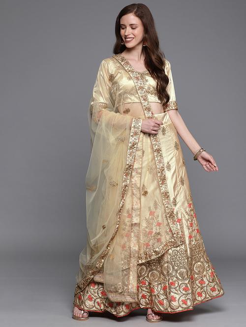 embroidered a-line lehenga - 17464335 - Standard Image - 1