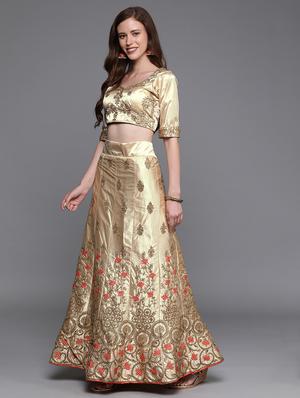 embroidered a-line lehenga - 17464335 - Standard Image - 2