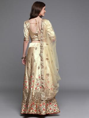 embroidered a-line lehenga - 17464335 - Standard Image - 3