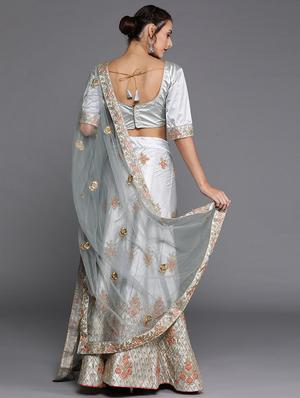 embroidered a-line lehenga - 17464336 - Standard Image - 3