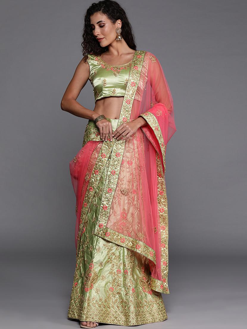 embroidered a-line lehenga - 17464339 - Zoom Image - 1