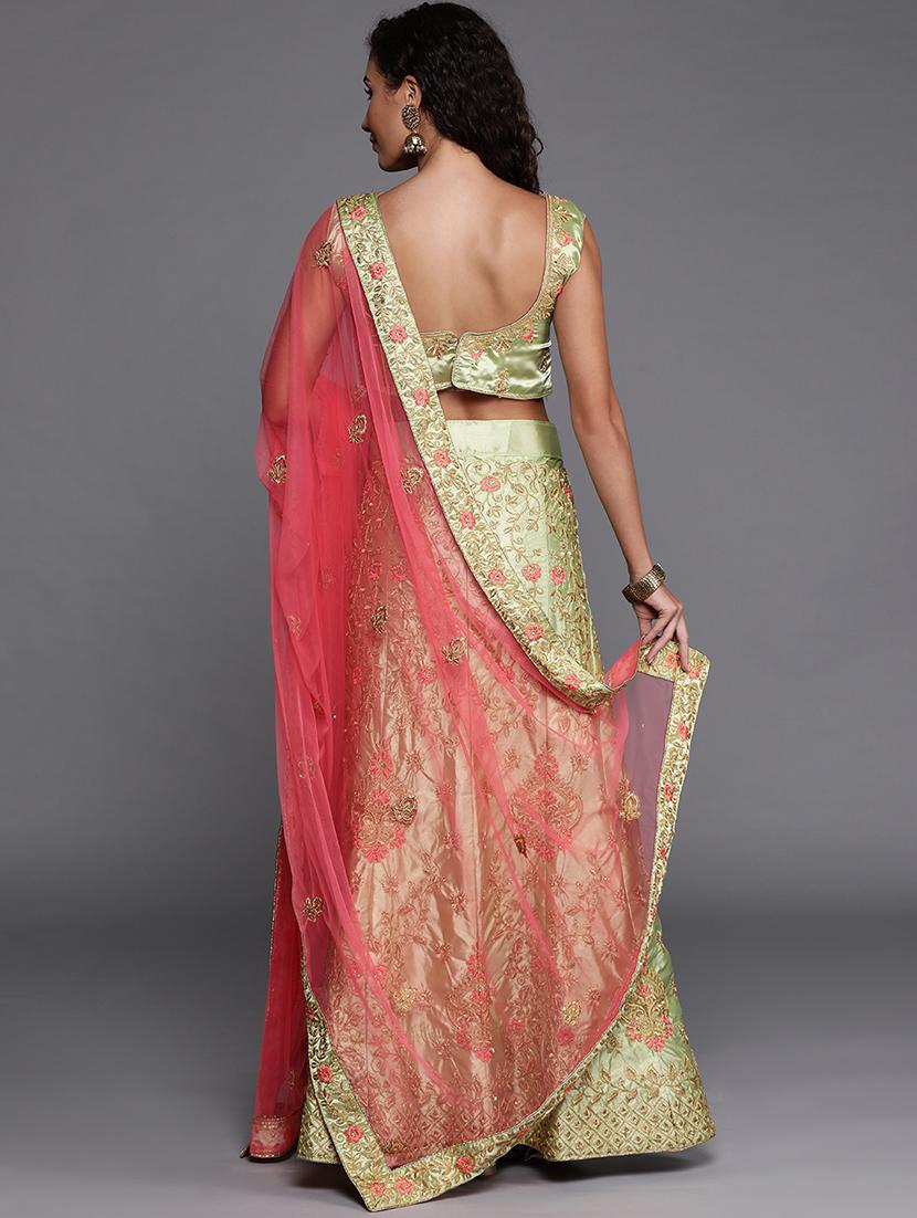 embroidered a-line lehenga - 17464339 - Zoom Image - 3