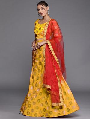 self design a-line lehenga - 17464340 - Standard Image - 2