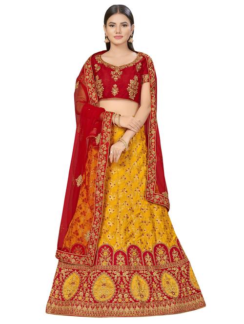 embroidered a-line lehenga - 17464364 - Standard Image - 1