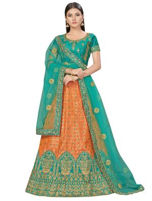 embroidered a-line lehenga - 17464366 - Standard Image - 2