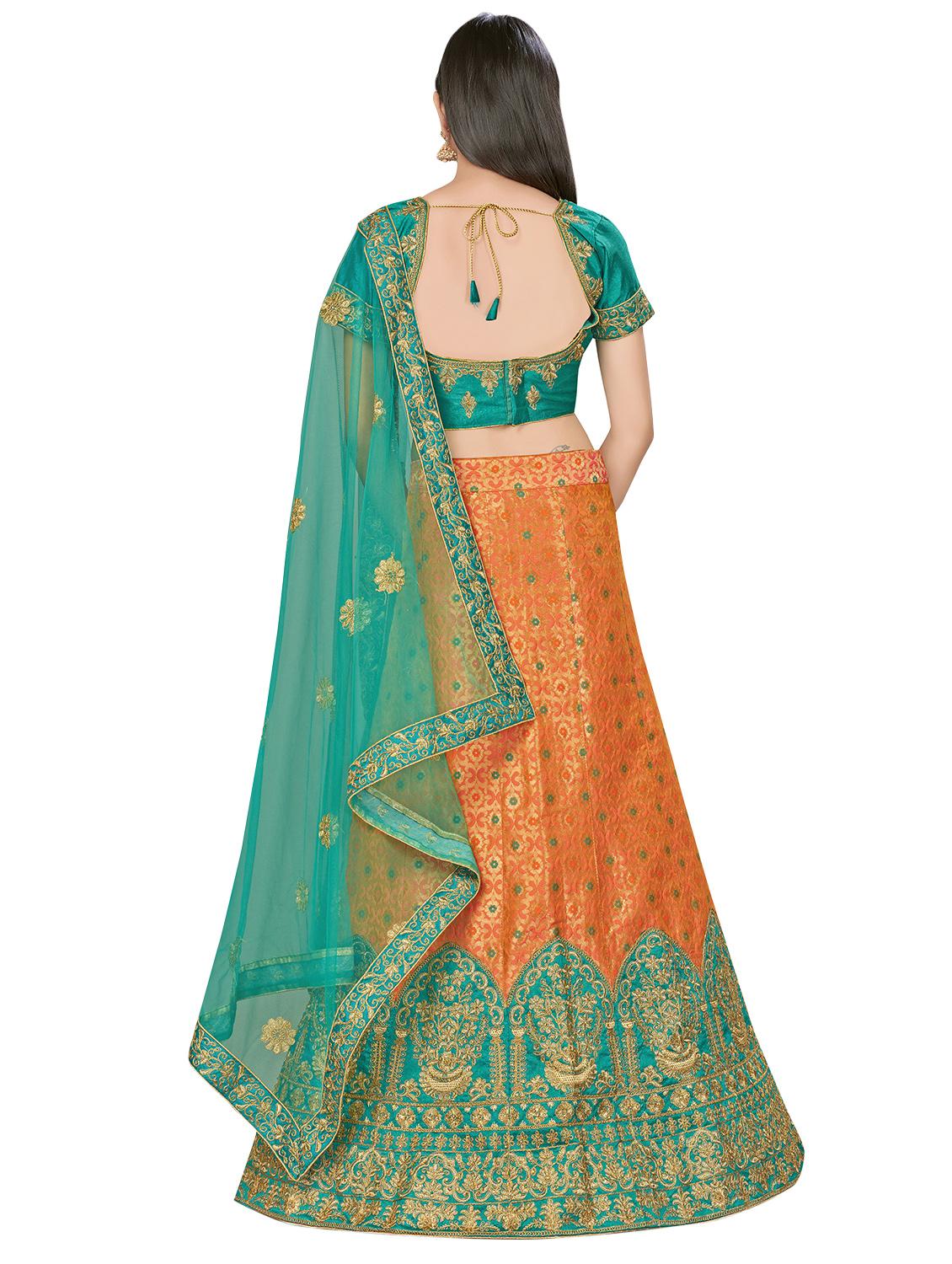 embroidered a-line lehenga - 17464366 - Zoom Image - 1
