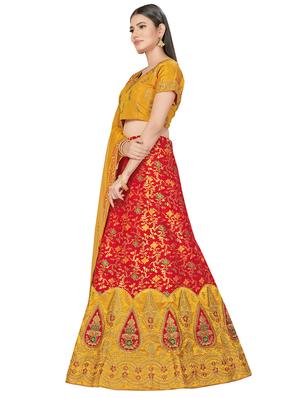 embroidered a-line lehenga - 17464367 - Standard Image - 2