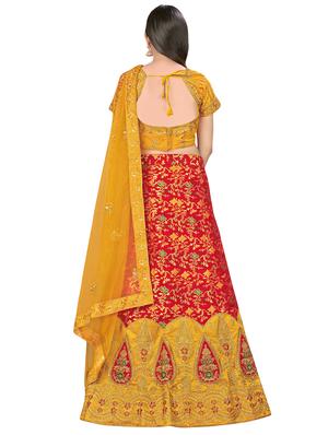 embroidered a-line lehenga - 17464367 - Standard Image - 3