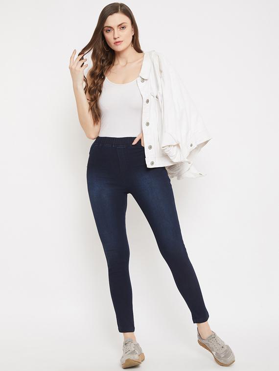 high rise stone washed jeggings - 17464567 - Zoom Image - 4