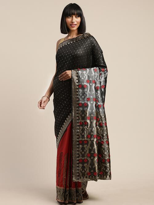 ethnic motifs woven saree with blouse - 17464721 - Very Small Image - 1