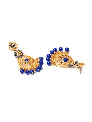 blue metal drop earring - 17464866 - Standard Image - 3