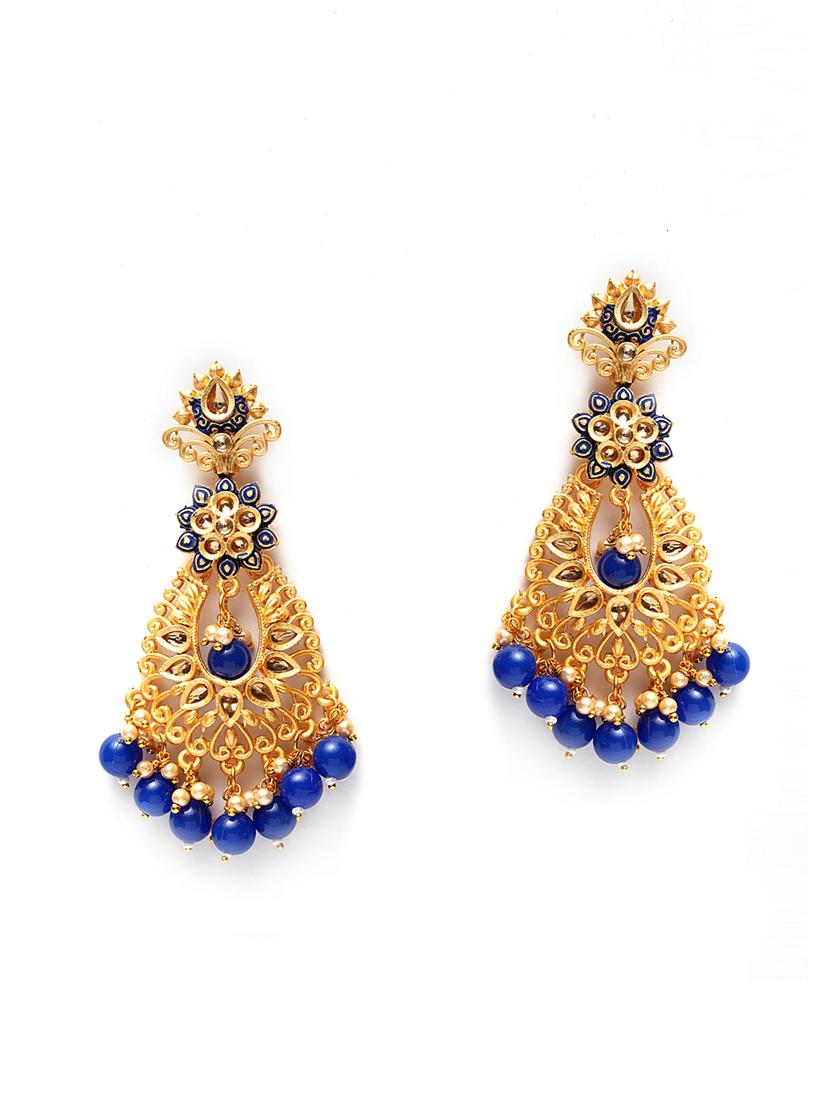 blue metal drop earring - 17464866 - Zoom Image - 1