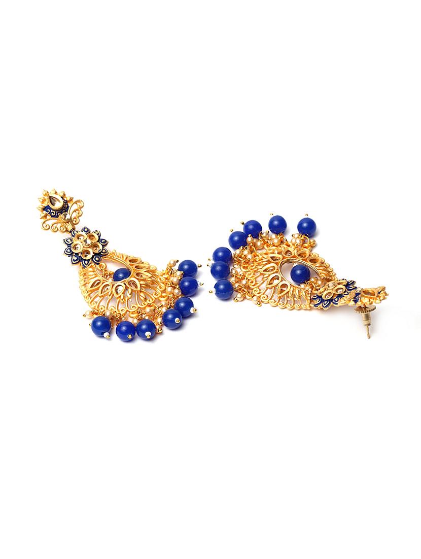 blue metal drop earring - 17464866 - Zoom Image - 3