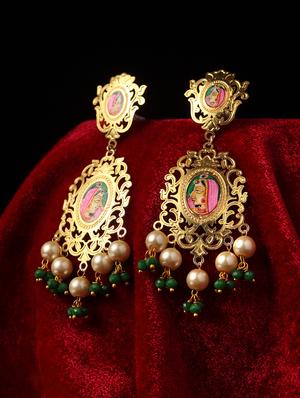 gold copper drop earring - 17464868 - Standard Image - 2