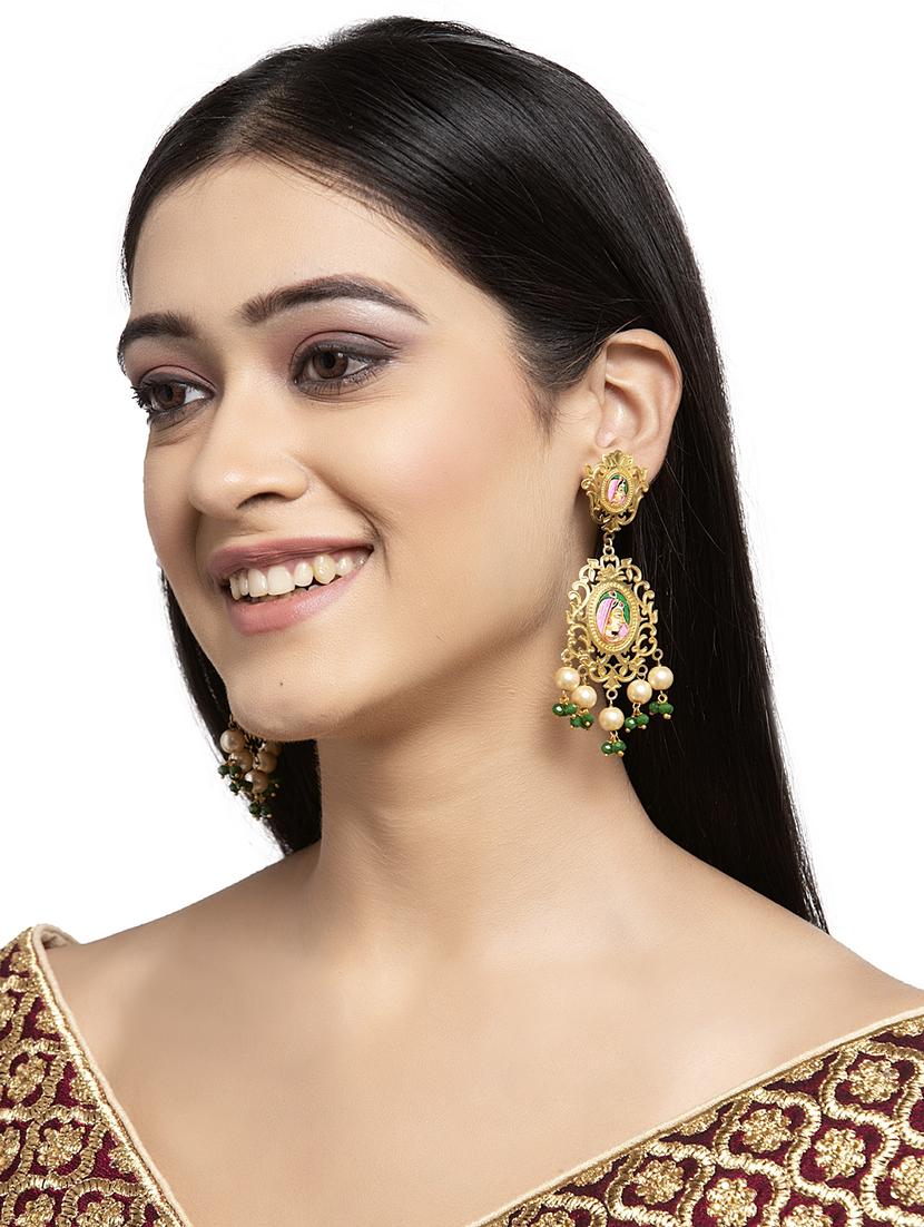 gold copper drop earring - 17464868 - Zoom Image - 4