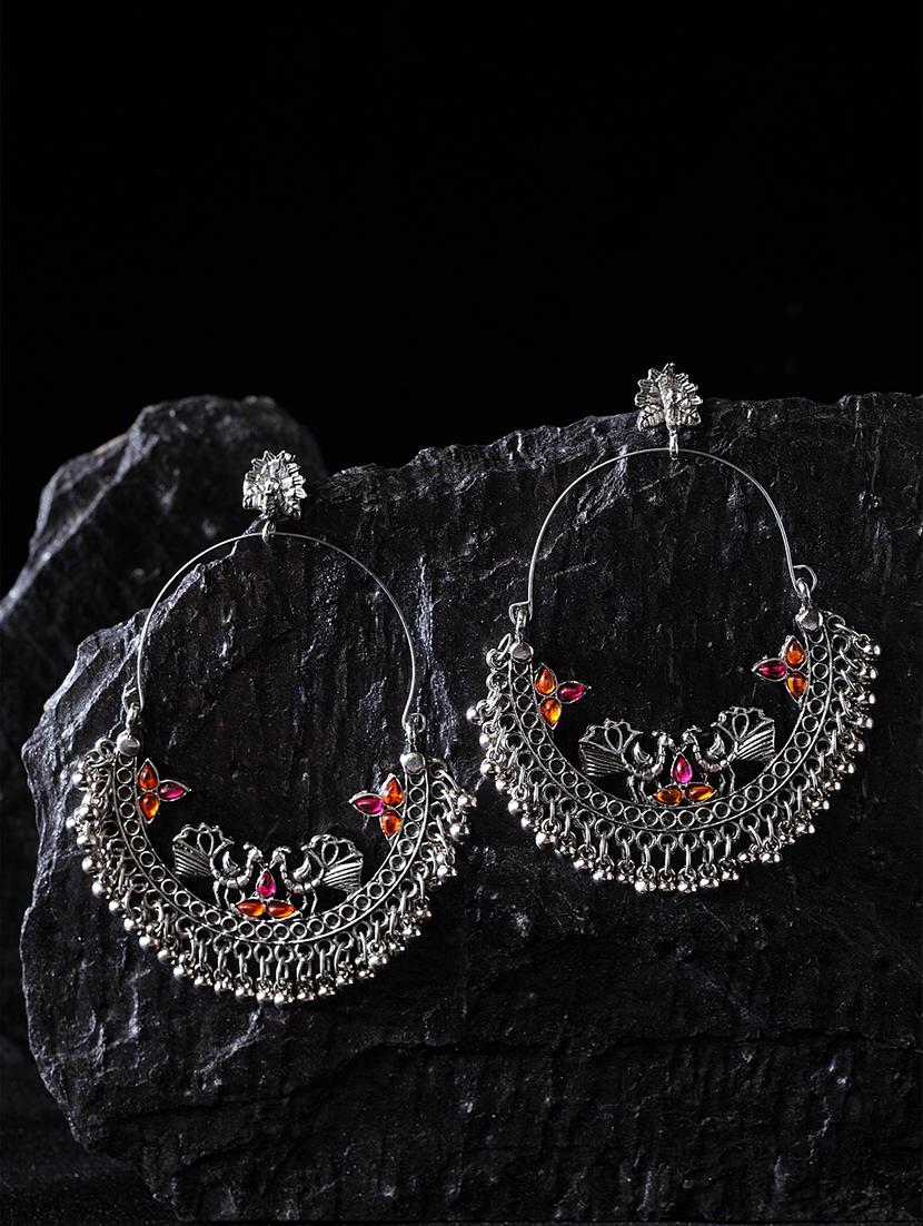 silver brass chandballi earring - 17464869 - Zoom Image - 2