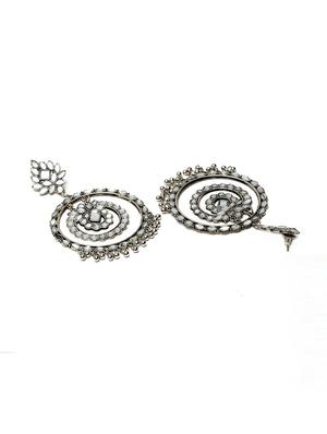 silver metal drop earring - 17464872 - Standard Image - 3