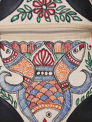 multi colored jute laptop bag - 17464988 - Standard Image - 4
