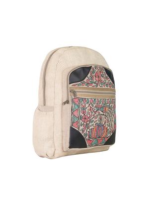 beige jute laptop bag - 17464991 - Standard Image - 4