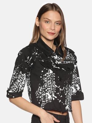 animal print denim jacket - 17465197 - Standard Image - 2