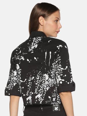 animal print denim jacket - 17465197 - Standard Image - 3