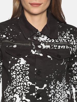 animal print denim jacket - 17465197 - Standard Image - 5